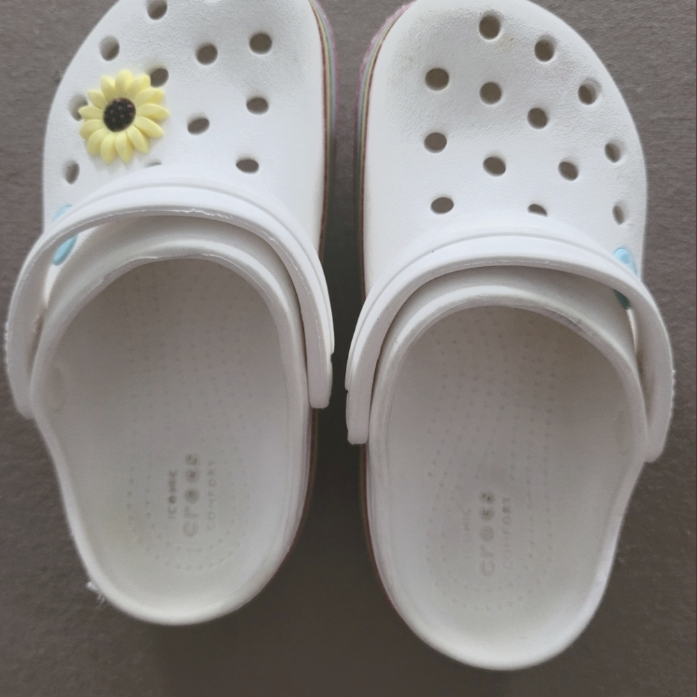 Rainbow Striped Crocs